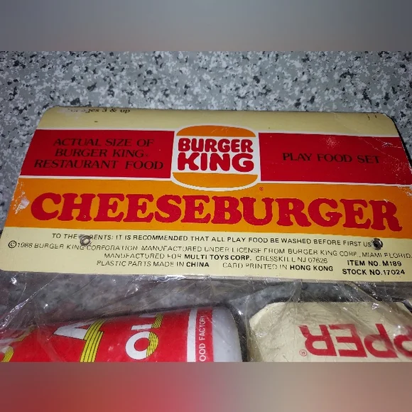 Rare Vintage 1988 Burger King Play Food Set - Picture 4 of 6